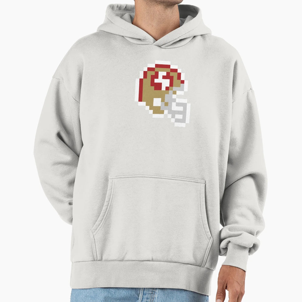 San Francisco 49Ers 8 Bit Football Helmet Hoodie - Streetwear Style Unisex - T-Shirt, Sweatshirt, Hoodie