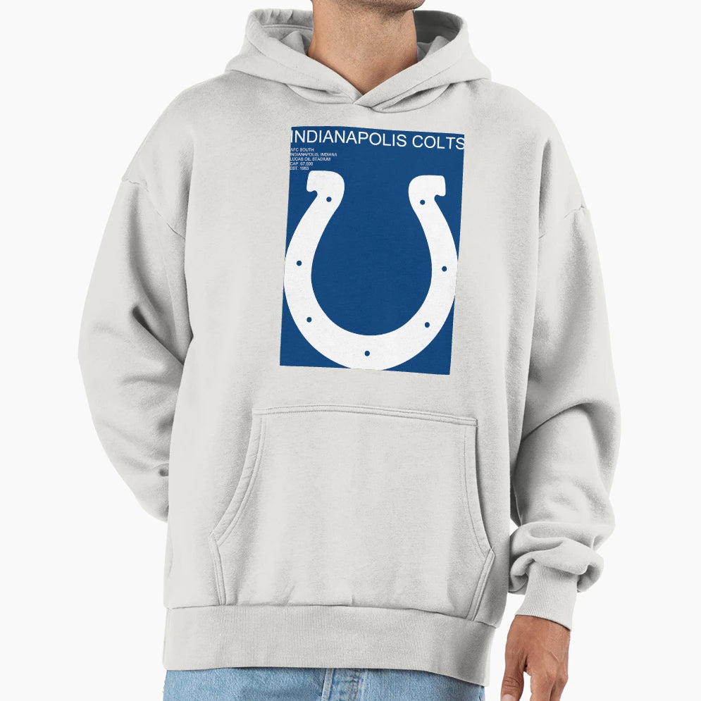 Colts Geometric Minimal Hoodie - Minimalist Print Men Women - T-Shirt, Sweatshirt, Hoodie