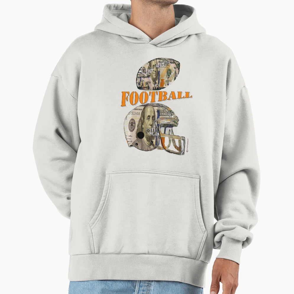 Football And Helmet Made Out Money Hoodie - Aesthetic Graphic Unisex - T-Shirt, Sweatshirt, Hoodie