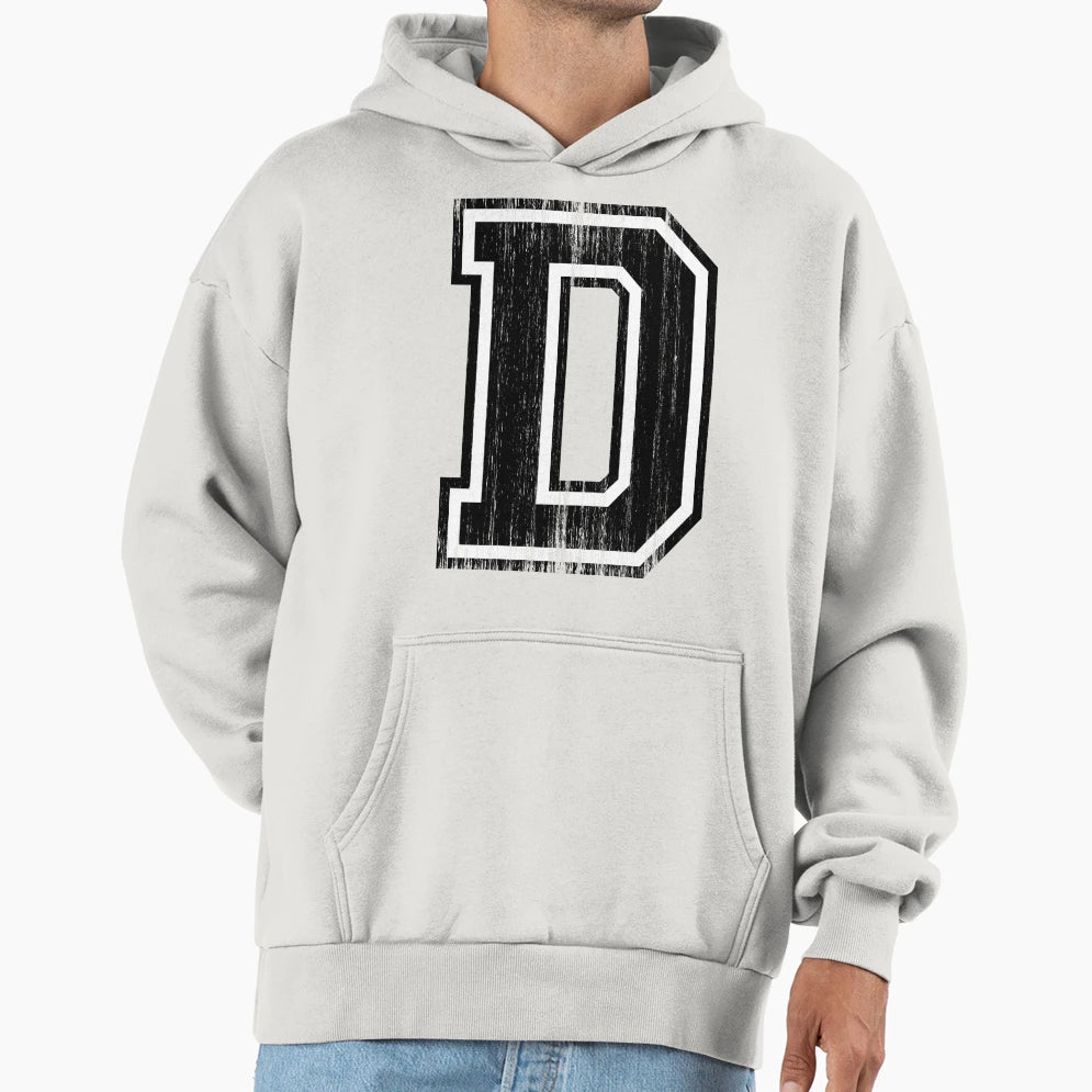 Big Varsity Letter D Hoodie - Aesthetic Graphic Unisex - T-Shirt, Sweatshirt, Hoodie