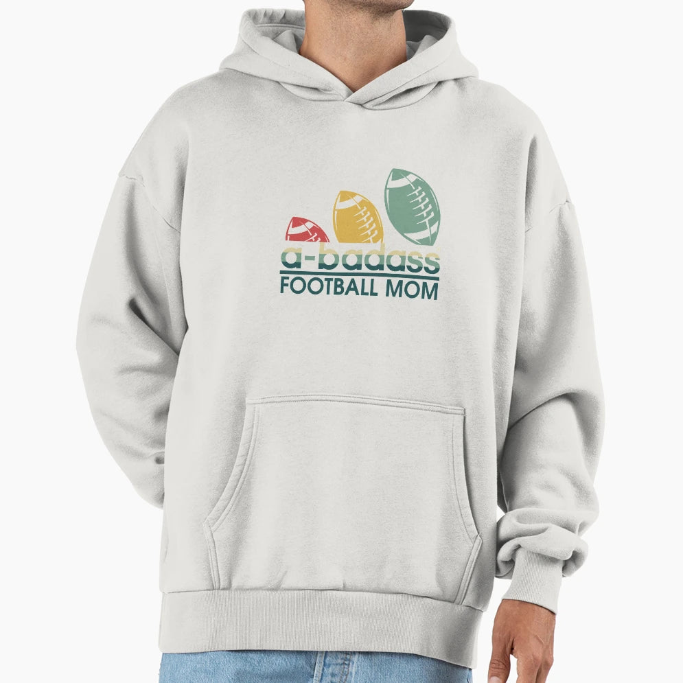 Badass Football Mom Hoodie - Trendy Graphic Unisex - T-Shirt, Sweatshirt, Hoodie