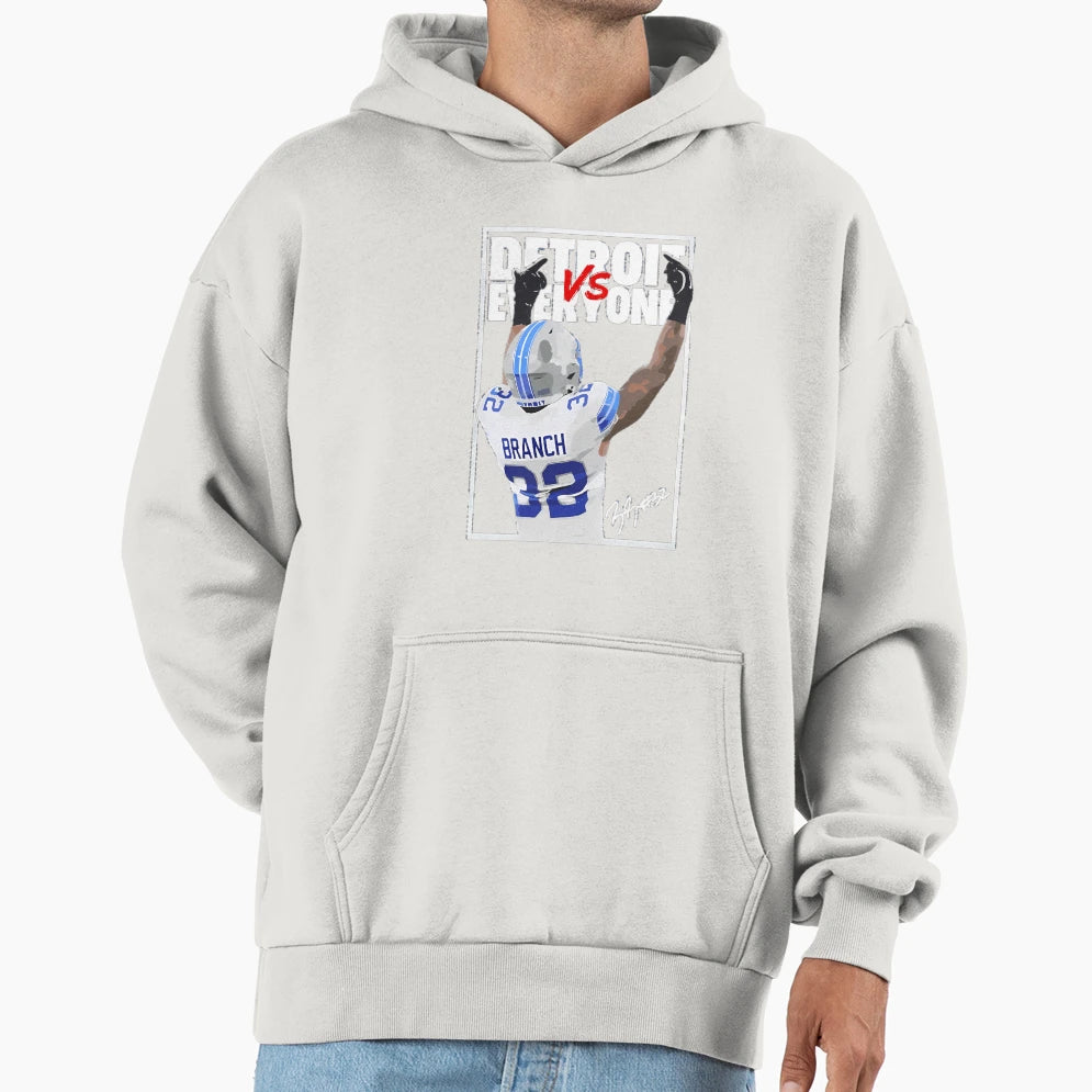 Detroit Lions Vs Everyone Brian Branch Kt Hoodie - Trendy Graphic Unisex - T-Shirt, Sweatshirt, Hoodie