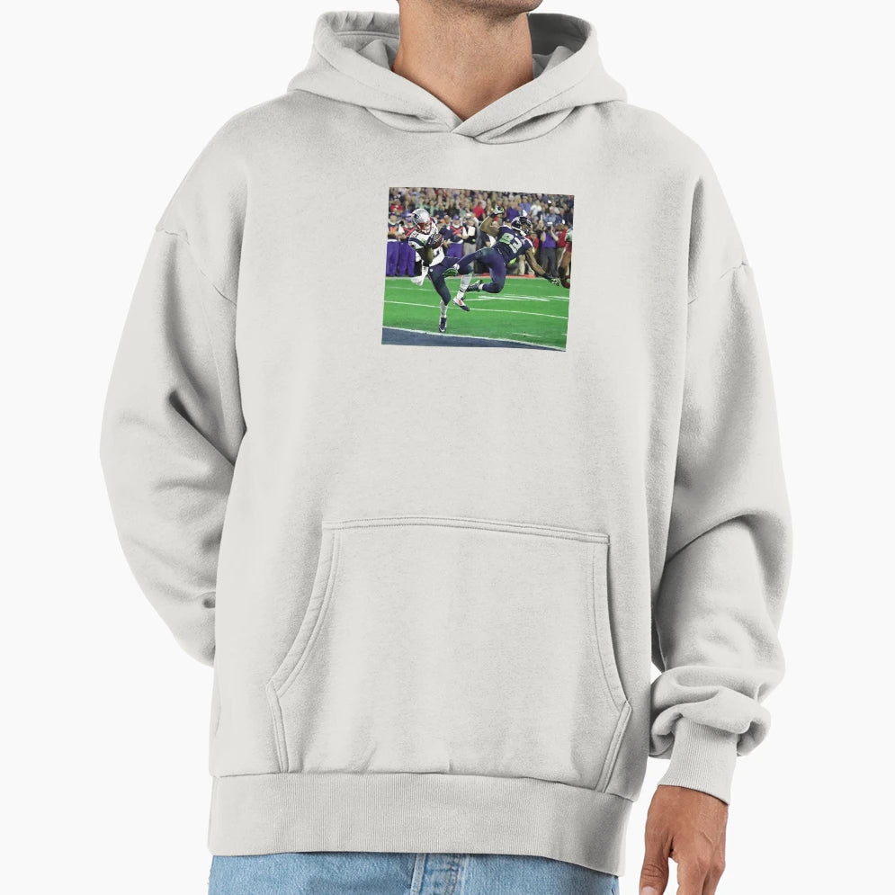 Malcolm Butler Goal Line Interception Hoodie - Novelty Apparel for Adults - T-Shirt, Sweatshirt, Hoodie