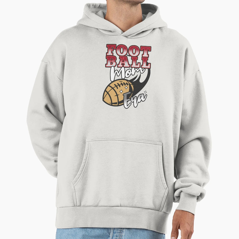 Football Mama Gift Sports Mom Football Hoodie - Minimalist Print Unisex - T-Shirt, Sweatshirt, Hoodie