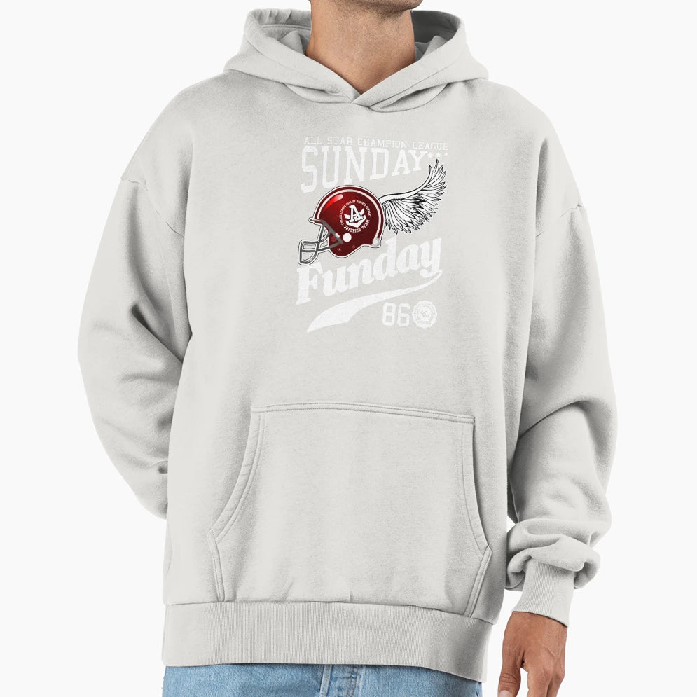Sunday Funday Sports Wings Hoodie - Custom Art Print Unisex - T-Shirt, Sweatshirt, Hoodie