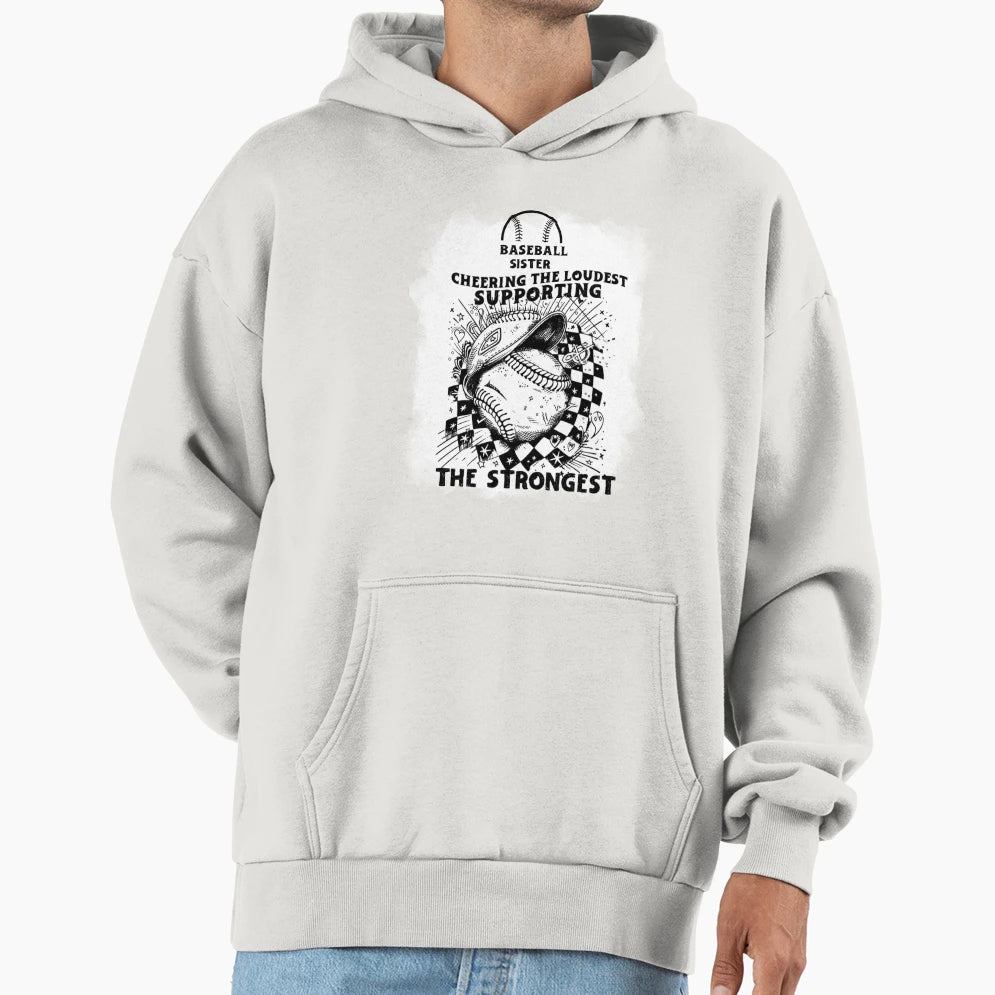 Baseball Sister Hoodie - Graphic Print Men Women - T-Shirt, Sweatshirt, Hoodie