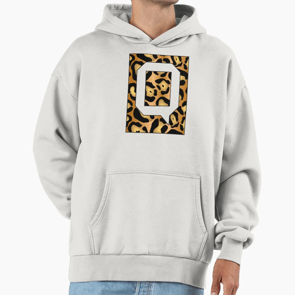 Letter Q Jaguar Stencil Font Hoodie - Streetwear Style for Adults - T-Shirt, Sweatshirt, Hoodie