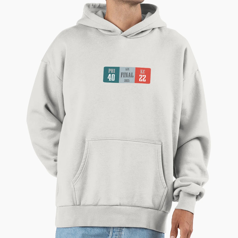 Final Score Super Bowl Lix Hoodie - Graphic Print Men Women - T-Shirt, Sweatshirt, Hoodie