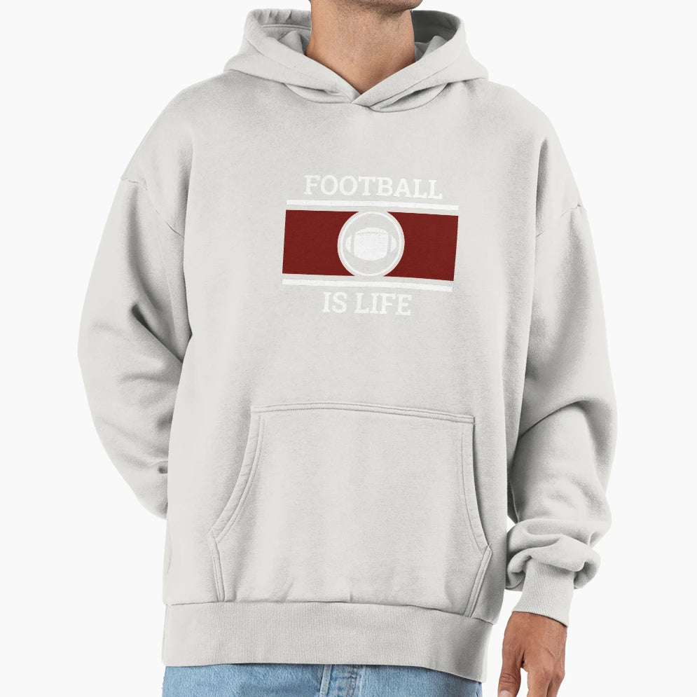 Football Is Life Designe Hoodie - Casual Everyday Wear Unisex - T-Shirt, Sweatshirt, Hoodie