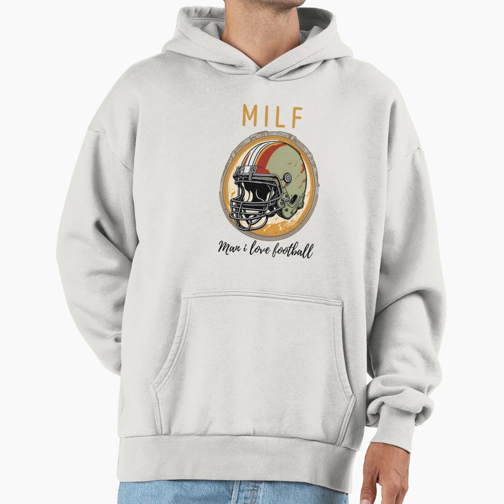 I Love Football Hoodie - Minimalist Print for Adults - T-Shirt, Sweatshirt, Hoodie