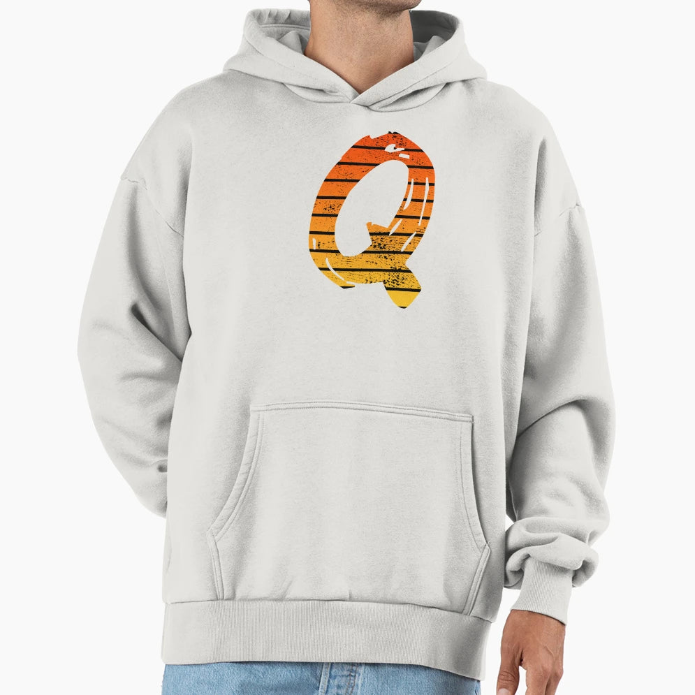 Letter Q Initials Hoodie - Aesthetic Graphic Men Women - T-Shirt, Sweatshirt, Hoodie