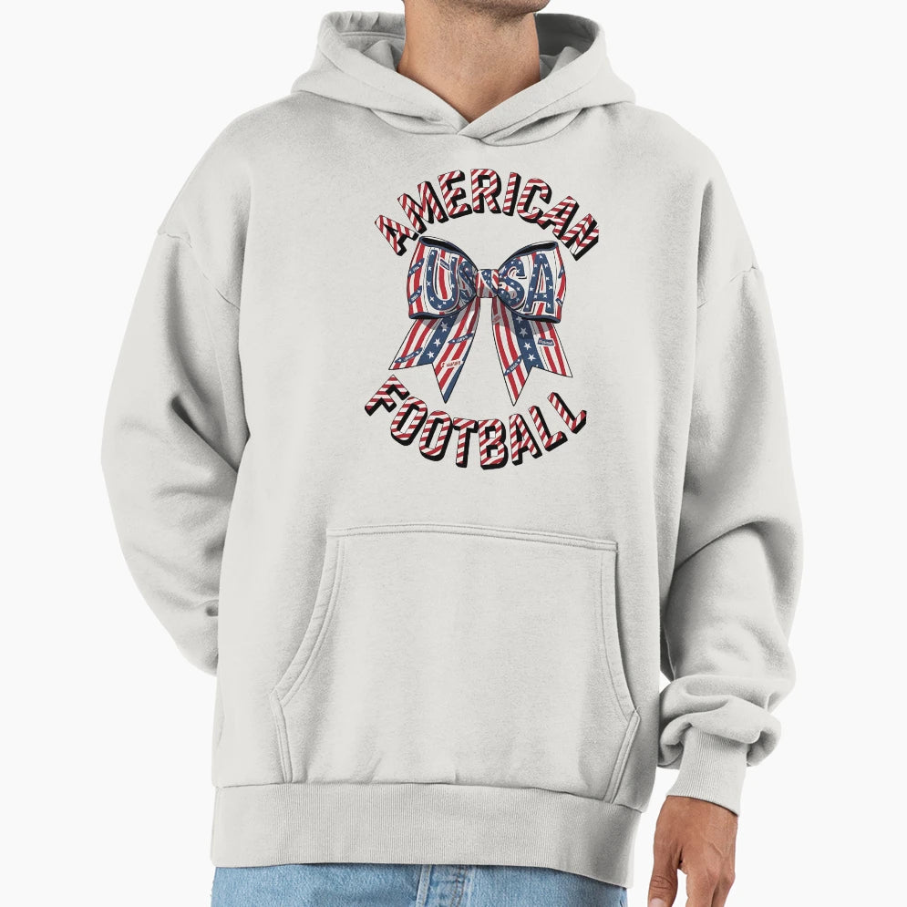 Coquette Football Lets American Hoodie - Minimalist Print Men Women - T-Shirt, Sweatshirt, Hoodie