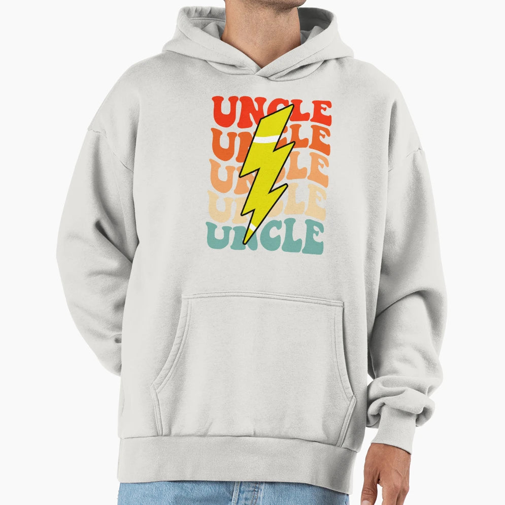 Tennis Uncle Groovy Lightning Bolt Fathers Hoodie - Novelty Apparel Unisex - T-Shirt, Sweatshirt, Hoodie