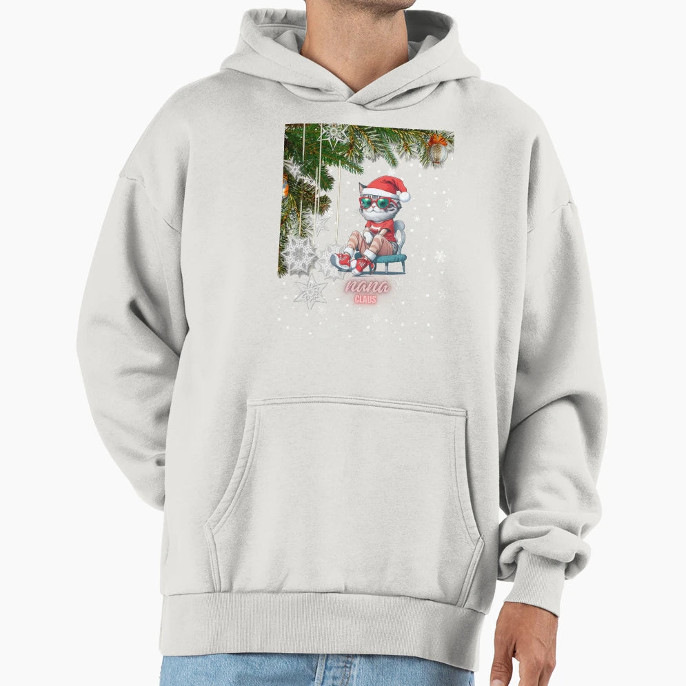 Nana Claus Cat 2024 Hoodie - Casual Everyday Wear Unisex - T-Shirt, Sweatshirt, Hoodie