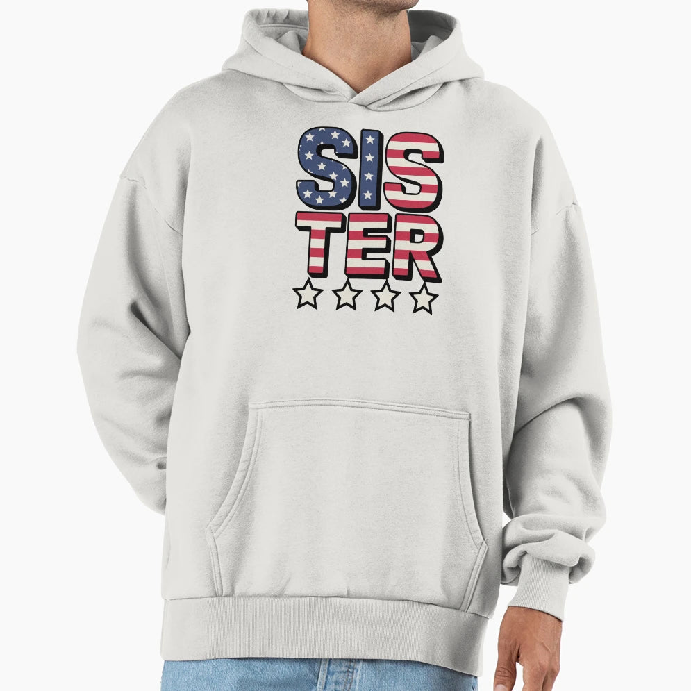 Usa Sister Hoodie - Custom Art Print for Adults - T-Shirt, Sweatshirt, Hoodie
