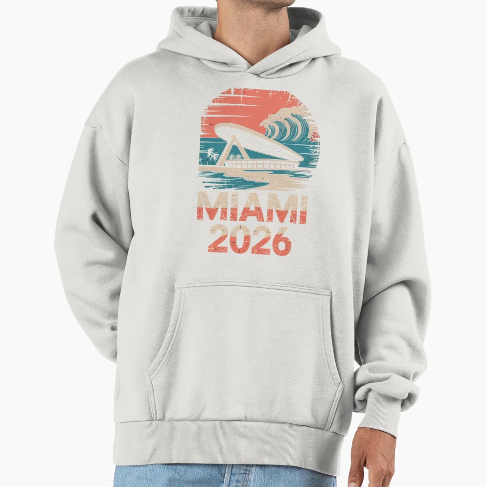 Miami 2026 Ocean Wave Football V15 T-Shirt - Unique Graphic Unisex - T-Shirt, Sweatshirt, Hoodie
