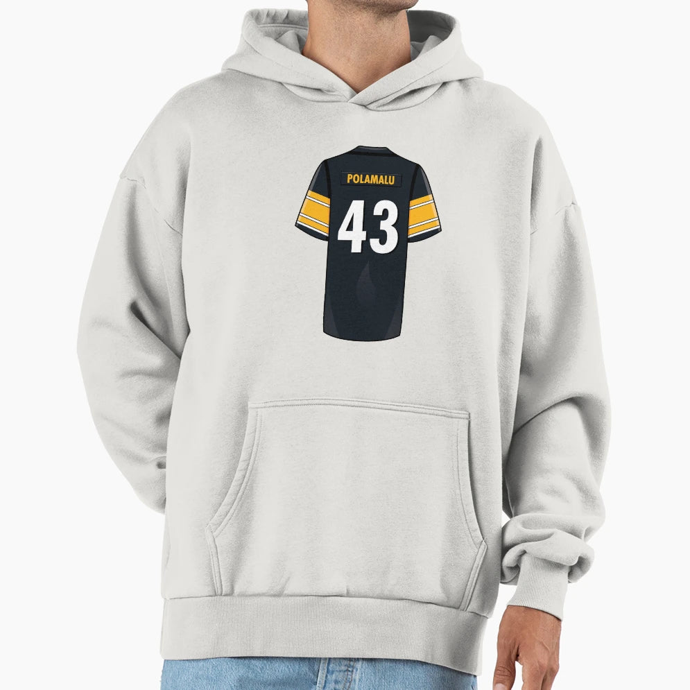Troy Polamalu Jersey Hoodie - Streetwear Style Men Women - T-Shirt, Sweatshirt, Hoodie