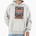 Sunday Funday American Football Knit Hoodie - Aesthetic Graphic for Adults - T-Shirt, Sweatshirt, Hoodie