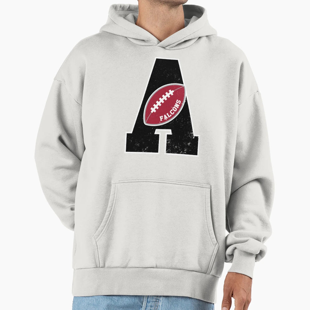 Big Bold Atlanta Falcons Monogram Hoodie - Novelty Apparel Unisex - T-Shirt, Sweatshirt, Hoodie