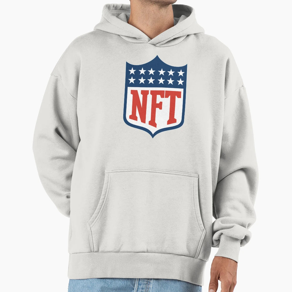 Nft Crypto Art Designed To Like Nfl Hoodie - Novelty Apparel for Adults - T-Shirt, Sweatshirt, Hoodie