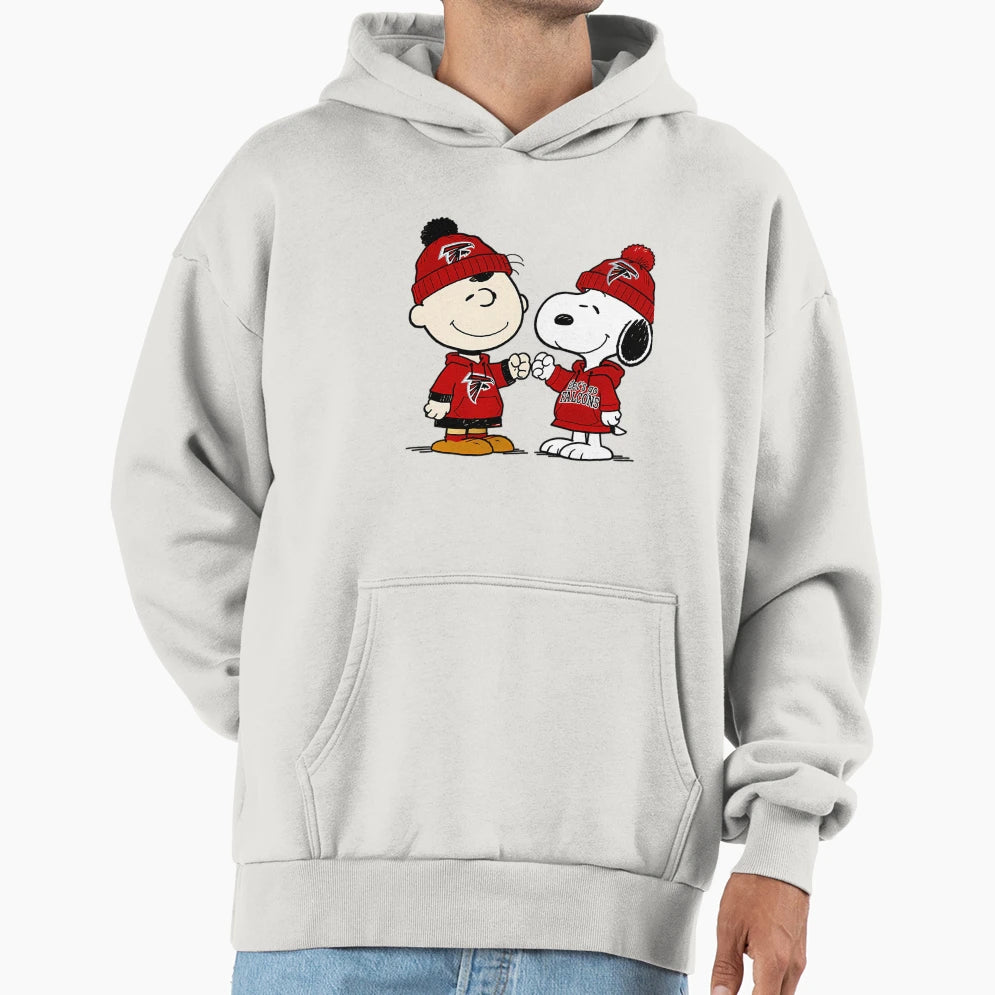 Charlie Brown And Snoopy Nfl Atlanta Hoodie - Fun Novelty Design Men Women - T-Shirt, Sweatshirt, Hoodie