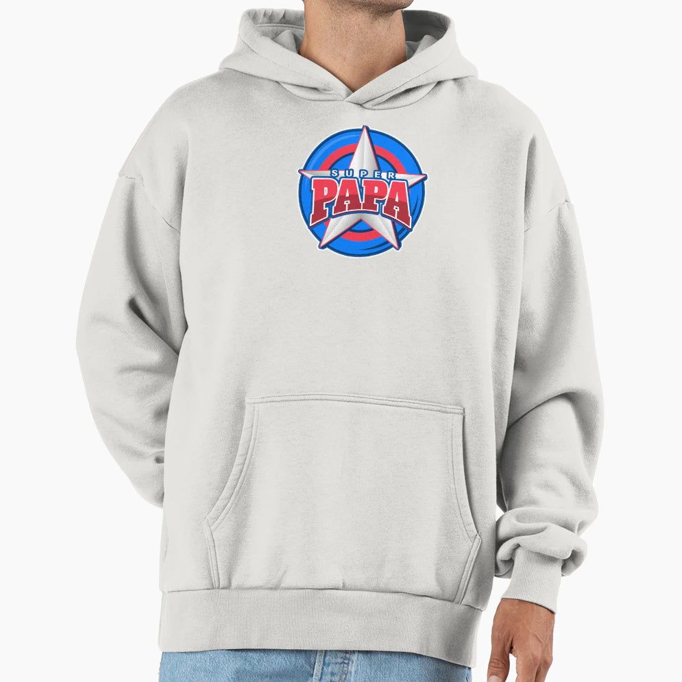 Super Papa Hoodie - Fun Novelty Design for Adults - T-Shirt, Sweatshirt, Hoodie
