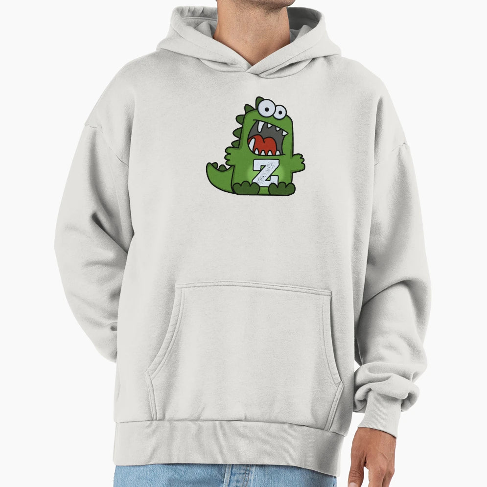 Alphabet Letter Z Rawrsome Green Dinosaur Hoodie - Novelty Apparel Unisex - T-Shirt, Sweatshirt, Hoodie