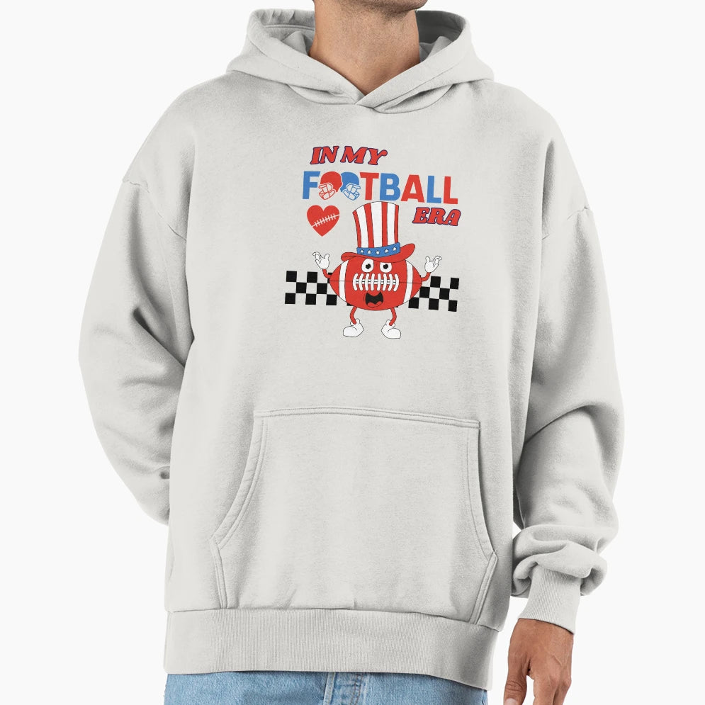 My Football Mom Era 2024 Hoodie - Minimalist Print for Adults - T-Shirt, Sweatshirt, Hoodie