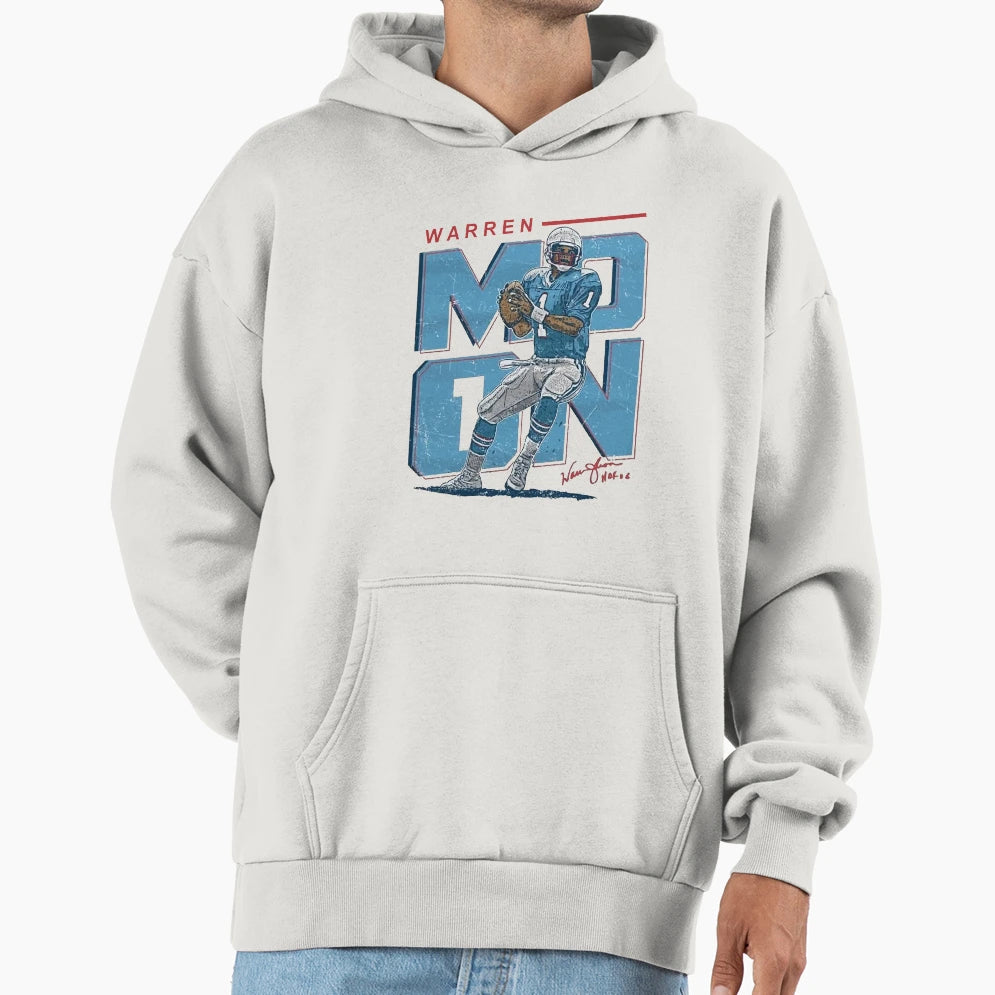 Warren Moon Houston Throwbacks S Hoodie - Minimalist Print for Adults - T-Shirt, Sweatshirt, Hoodie