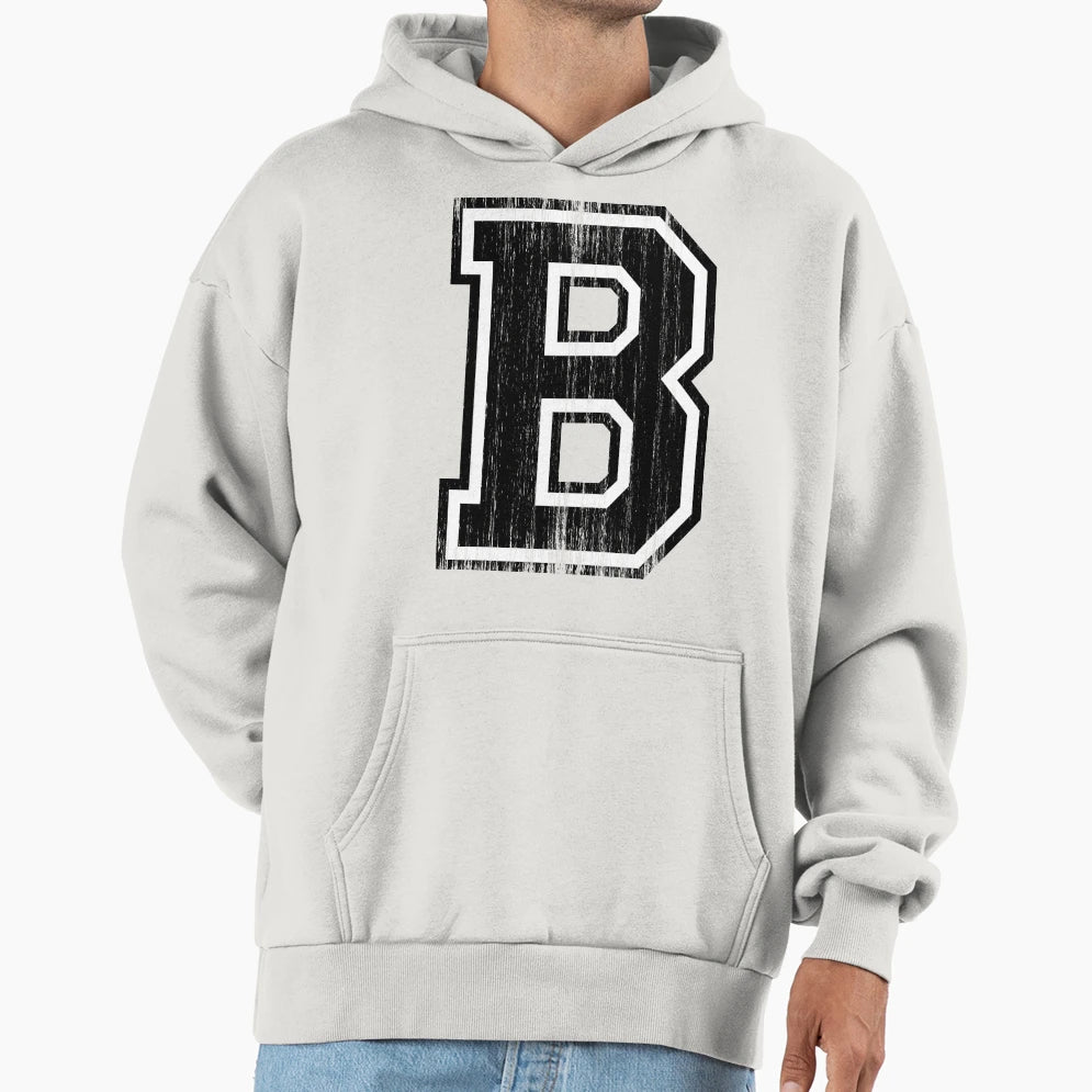 Big Varsity Letter B Hoodie - Aesthetic Graphic Men Women - T-Shirt, Sweatshirt, Hoodie