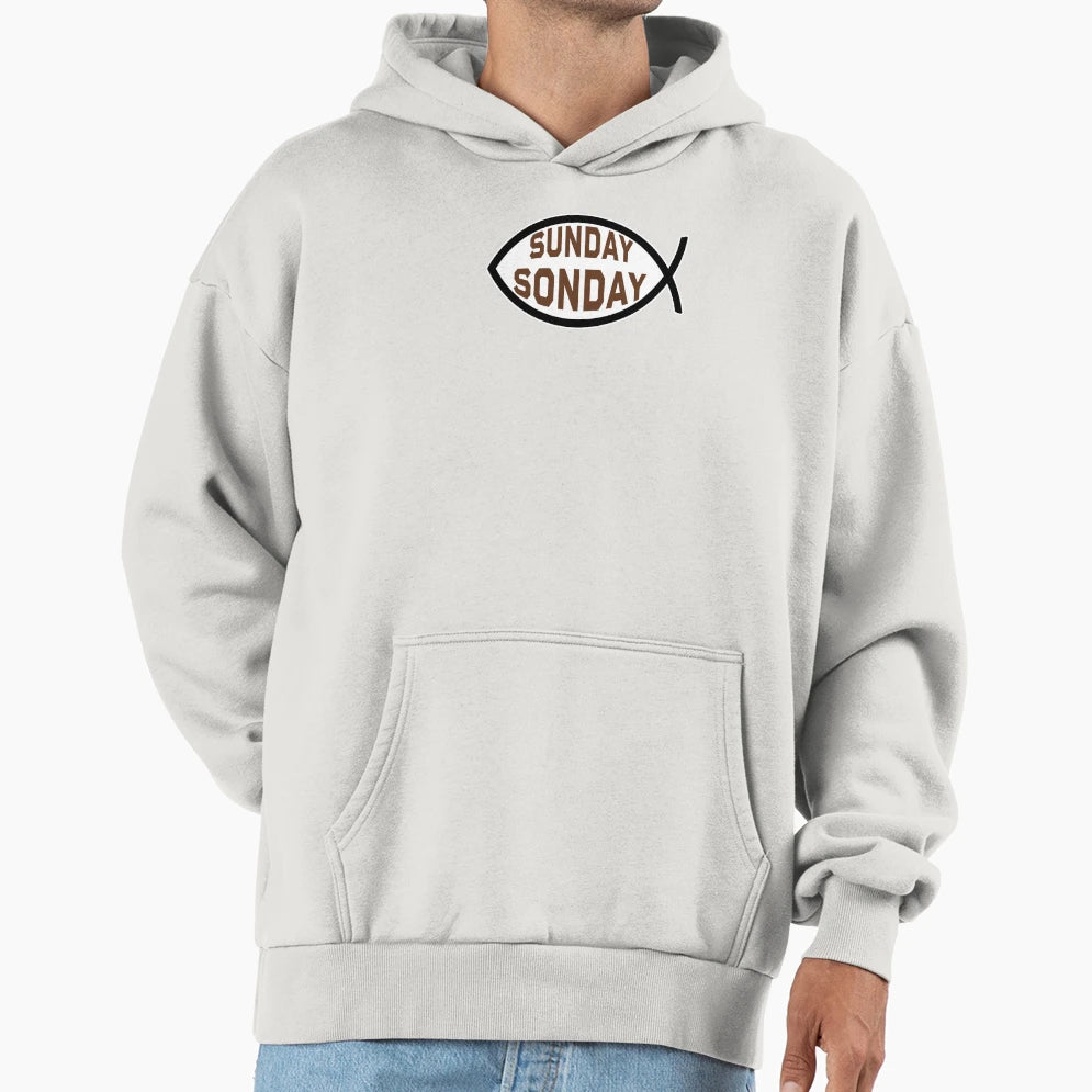 Sunday Sonday Ichthys Symbol Hoodie - Casual Everyday Wear Men Women - T-Shirt, Sweatshirt, Hoodie