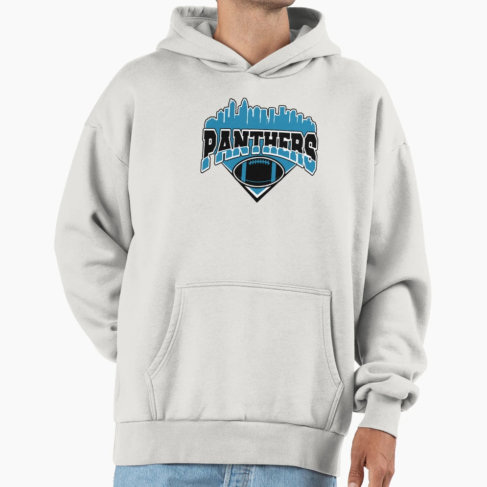 Panthers Football Skyline Football Team Hoodie - Minimalist Print Unisex - T-Shirt, Sweatshirt, Hoodie