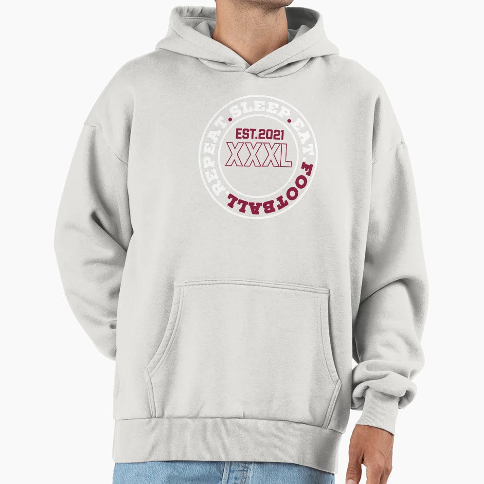 Sleep Eat Football Repeat Hoodie - Casual Everyday Wear for Adults - T-Shirt, Sweatshirt, Hoodie