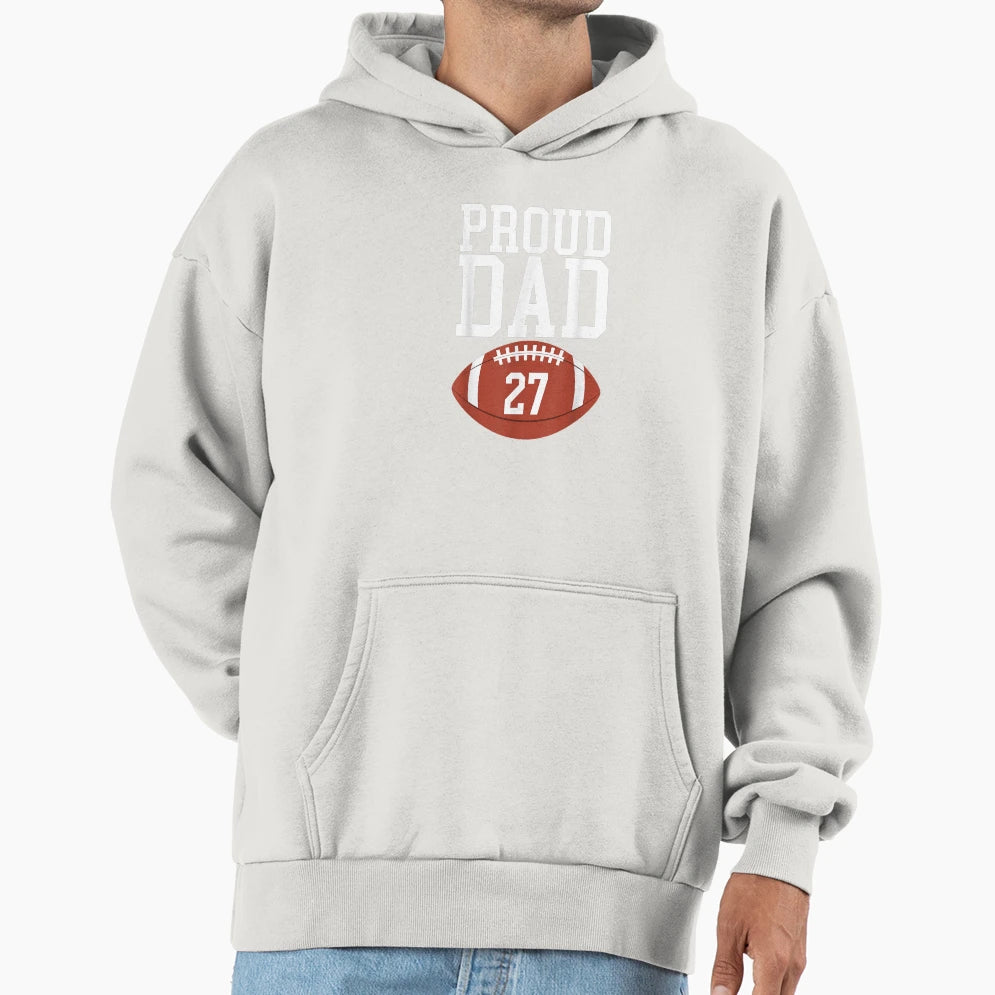 Proud Mom Football 27 Jersey Hoodie - Casual Everyday Wear for Adults - T-Shirt, Sweatshirt, Hoodie