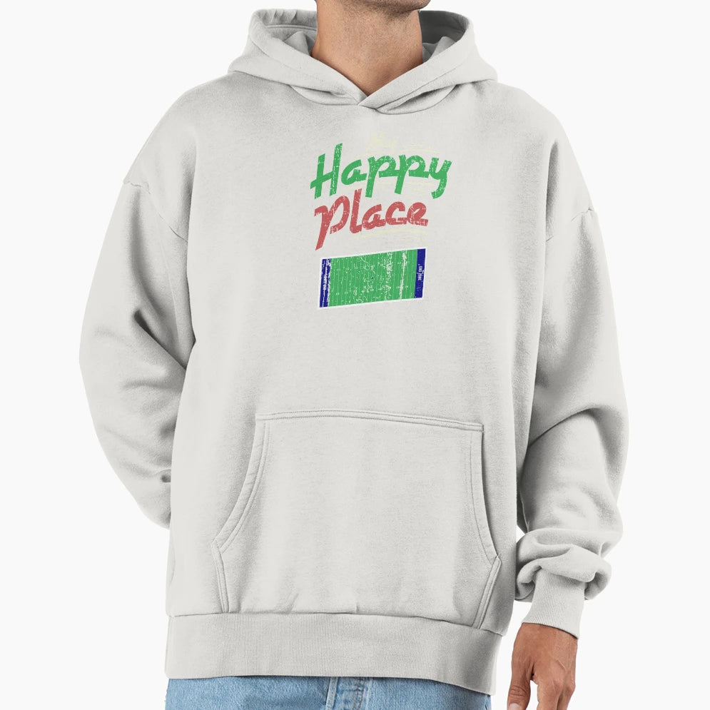 My Happy Place American Football Hoodie - Fun Novelty Design Unisex - T-Shirt, Sweatshirt, Hoodie