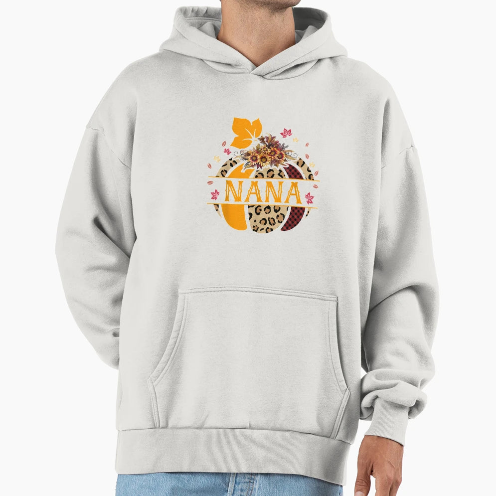 Nana Pumpkin Leopard Sunflower Halloween Hoodie - Fun Novelty Design Unisex - T-Shirt, Sweatshirt, Hoodie