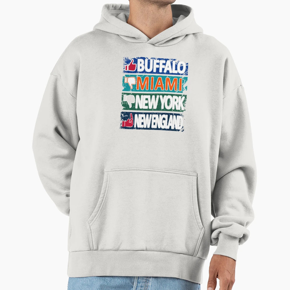Buffalo Football Fan Funny East Hoodie - Novelty Apparel Men Women - T-Shirt, Sweatshirt, Hoodie