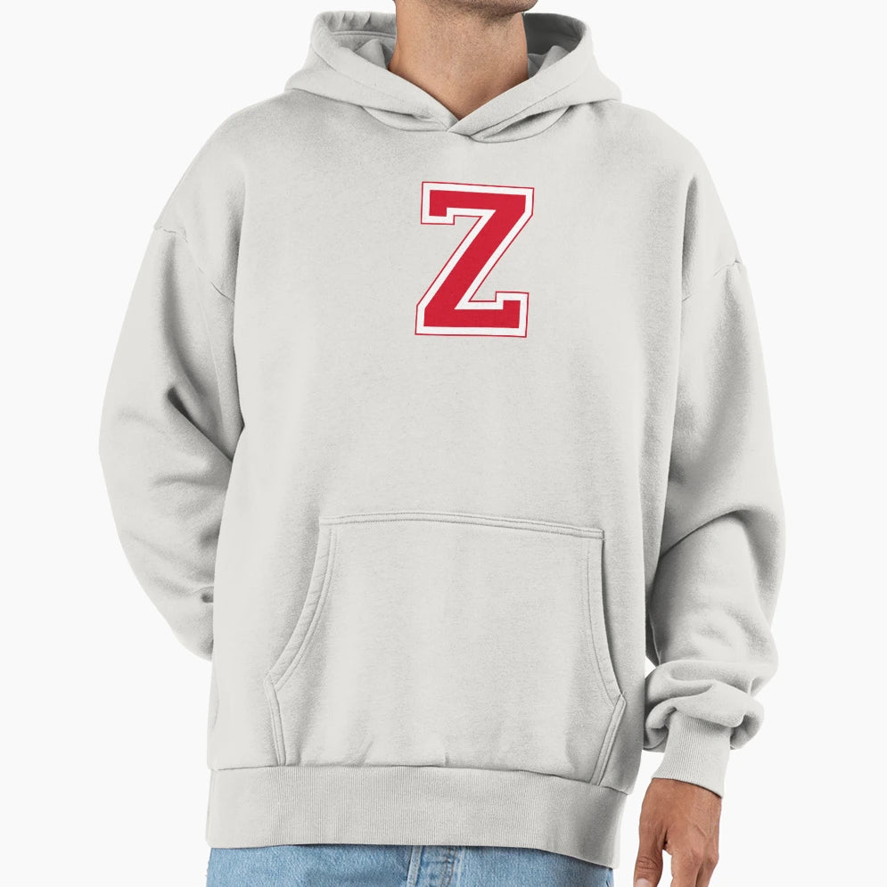 Red Varsity Letter Z Hoodie - Fun Novelty Design Unisex - T-Shirt, Sweatshirt, Hoodie