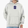 Silver And Navy Varsity Letter S Hoodie - Fun Novelty Design for Adults - T-Shirt, Sweatshirt, Hoodie