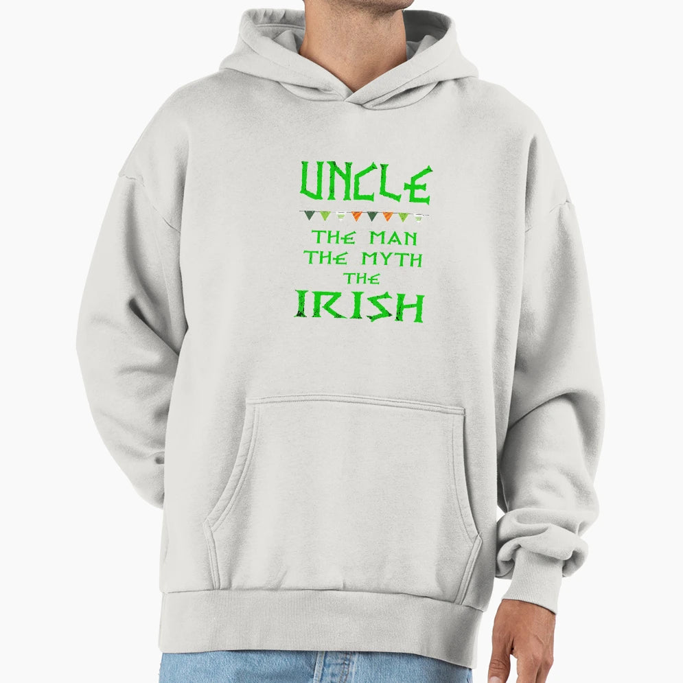 Irish Uncle Myth St Patricks Day Hoodie - Minimalist Print Men Women - T-Shirt, Sweatshirt, Hoodie