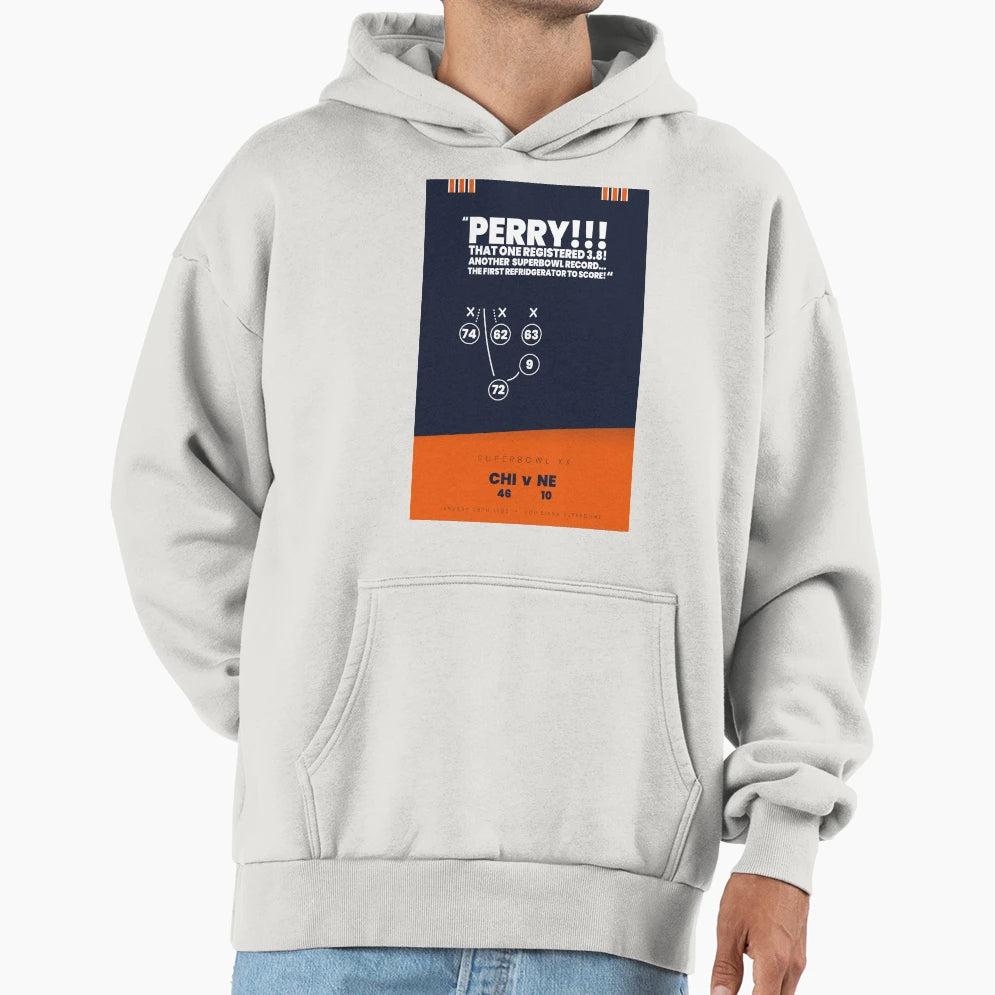 Fridge William Perry Playbook Art Hoodie - Novelty Apparel Men Women - T-Shirt, Sweatshirt, Hoodie