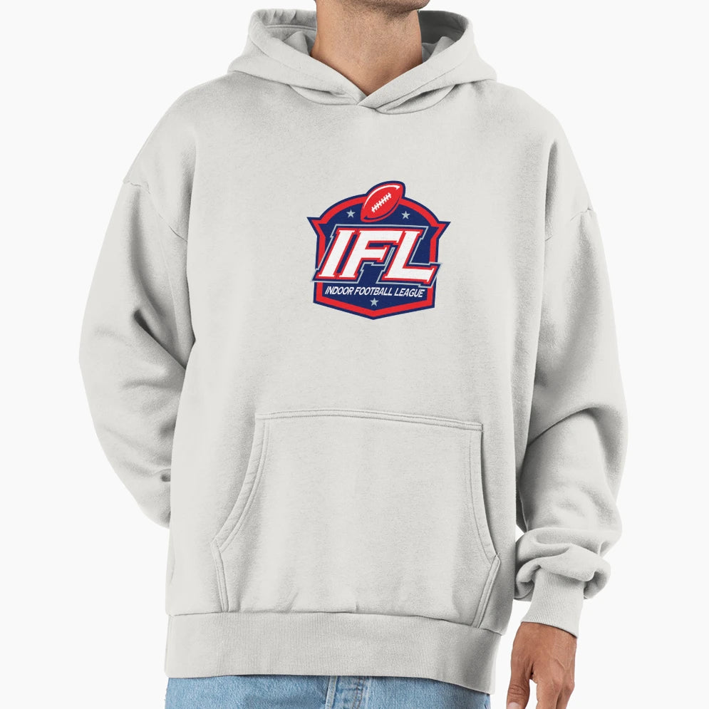 Indoor Football League Long Logo Hoodie - Novelty Apparel for Adults - T-Shirt, Sweatshirt, Hoodie