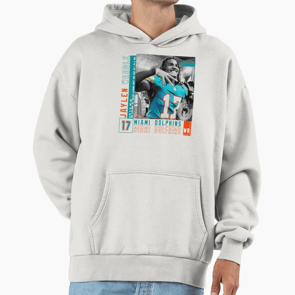 Jaylen Waddle Football Edit Hoodie - Streetwear Style for Adults - T-Shirt, Sweatshirt, Hoodie