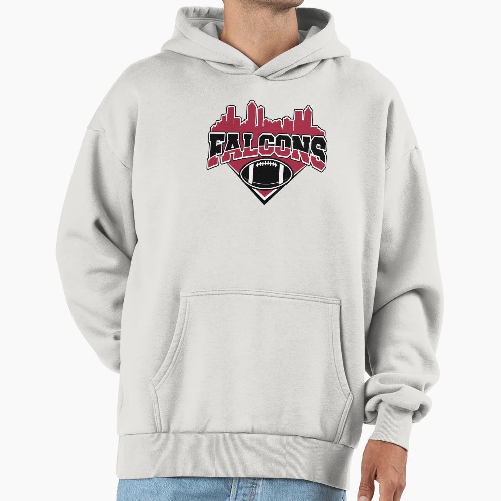 Falcons Football Skyline Football Team Hoodie - Graphic Print for Adults - T-Shirt, Sweatshirt, Hoodie