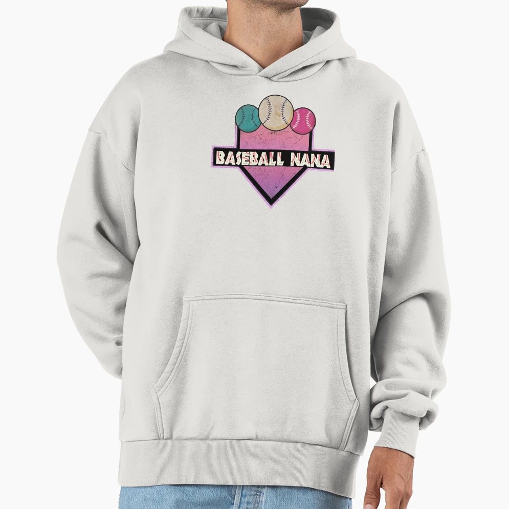 Baseball Nana Heart Hoodie - Novelty Apparel Men Women - T-Shirt, Sweatshirt, Hoodie