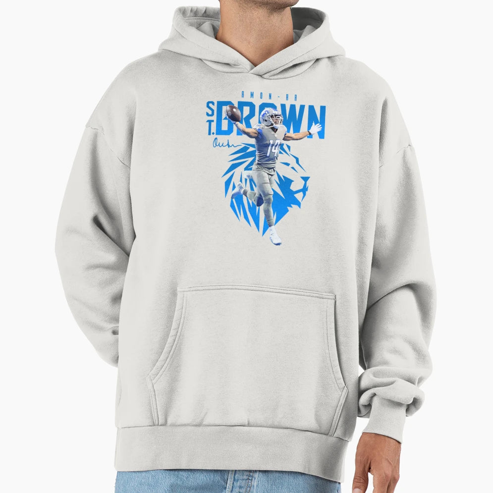 Amon Sport Ra St Brown Football T Hoodie - Aesthetic Graphic Men Women - T-Shirt, Sweatshirt, Hoodie