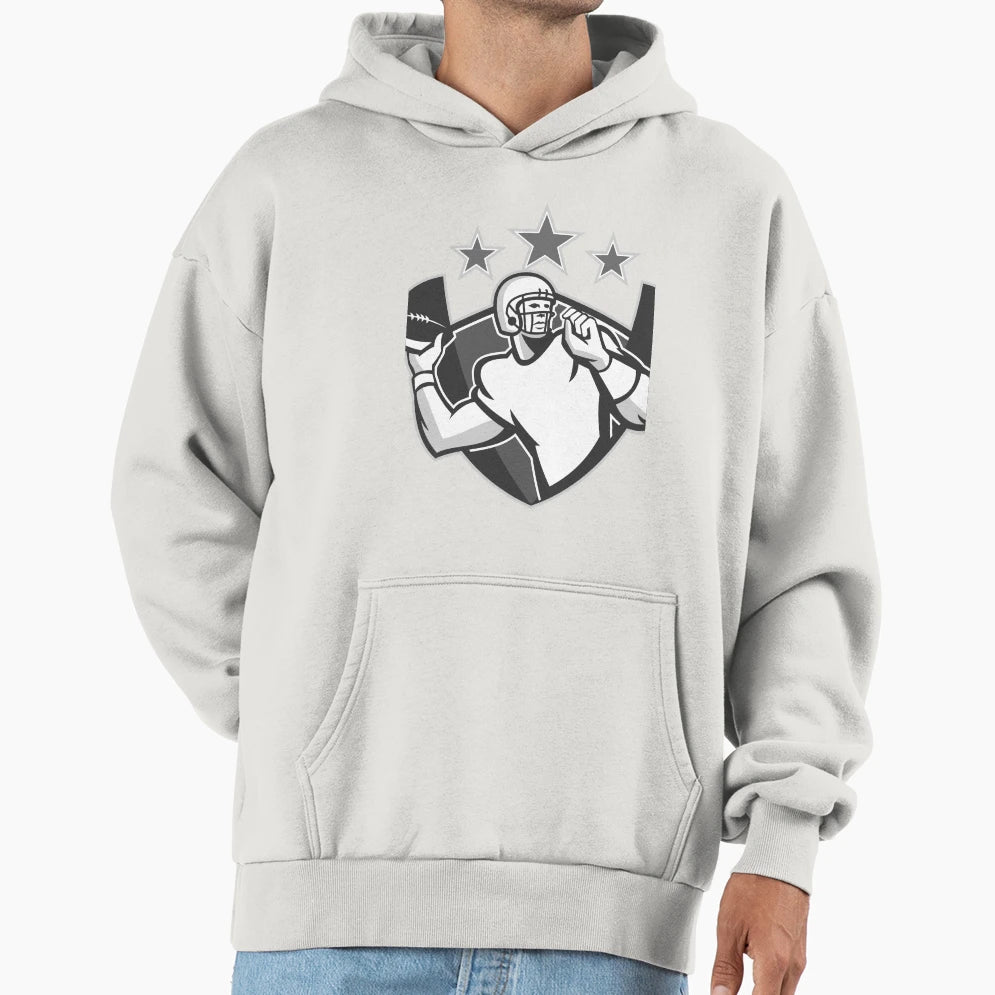 American Gridiron Football Throw Ball Hoodie - Aesthetic Graphic Men Women - T-Shirt, Sweatshirt, Hoodie
