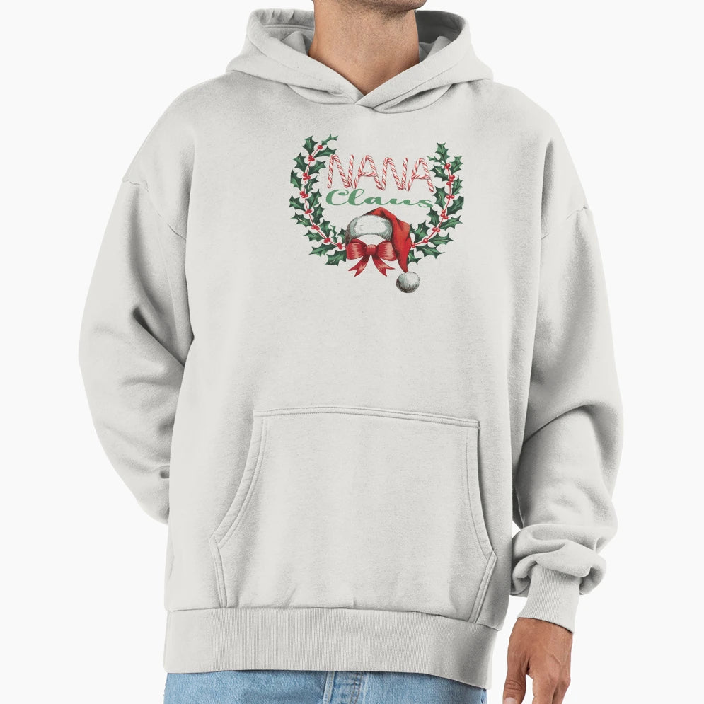 Nana Claus Pajama Family Hoodie - Novelty Apparel Unisex - T-Shirt, Sweatshirt, Hoodie
