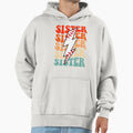 Baseball Sister Groovy Lightning Bolt Hoodie - Minimalist Print Unisex - T-Shirt, Sweatshirt, Hoodie