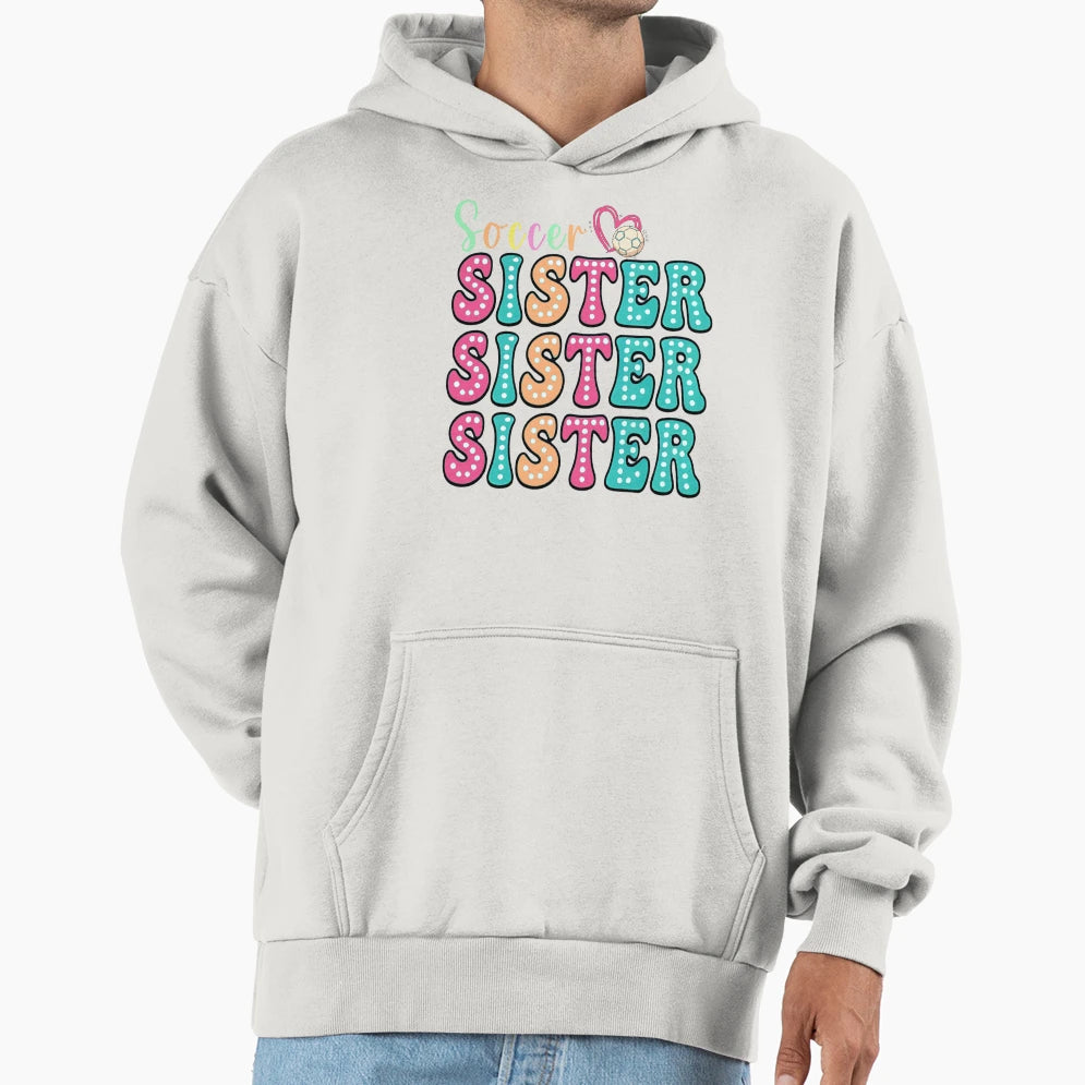 Soccer Sister Polka Dot Hoodie - Custom Art Print for Adults - T-Shirt, Sweatshirt, Hoodie